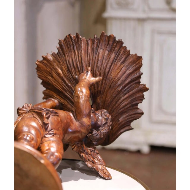 Wood Mid-19th Century Italian Carved Walnut Cherub Compote or Tazza For Sale - Image 7 of 11