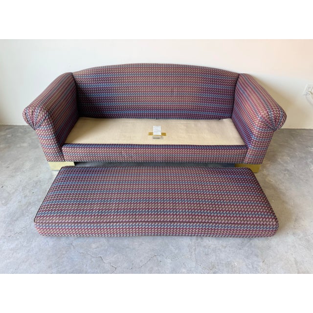 Wood 1980’s Postmodern Milo Baughman–Style Sofa by Classic Gallery For Sale - Image 7 of 12