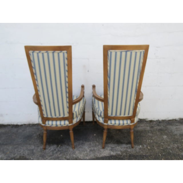 French French Tall Side Livingroom Fireplace Accent Chairs a Pair 6106 For Sale - Image 3 of 17