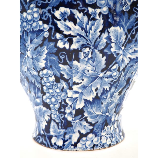 Ceramic Blue Flintware Vase Grape for Rörstrand, 1920s For Sale - Image 7 of 12