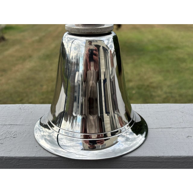 Mid-Century Modern Mid 20th Century Steel, Chrome and Wood Bell-Shaped Decanter For Sale - Image 3 of 7