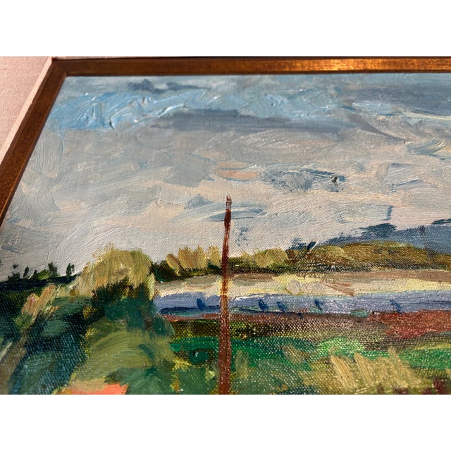 Robert Mendoze Original Oil Painting, French Coastal Harbor, Signed and Dated 1967, Framed For Sale - Image 11 of 11