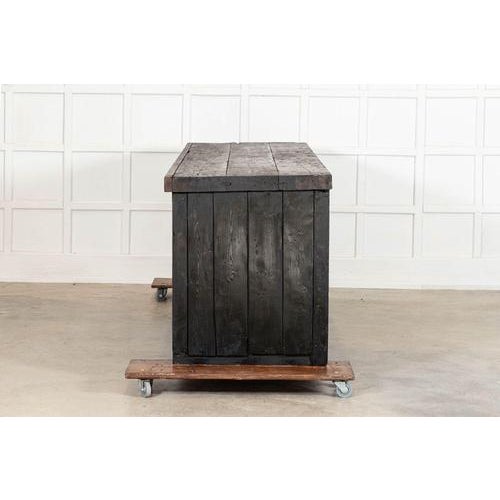 Wood English Monumental Ebonised Pine Worktable, 1900s For Sale - Image 7 of 14