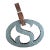 Late 20th Century "S" Wrought Southwestern Ranch Symbol With Leather Strap For Sale