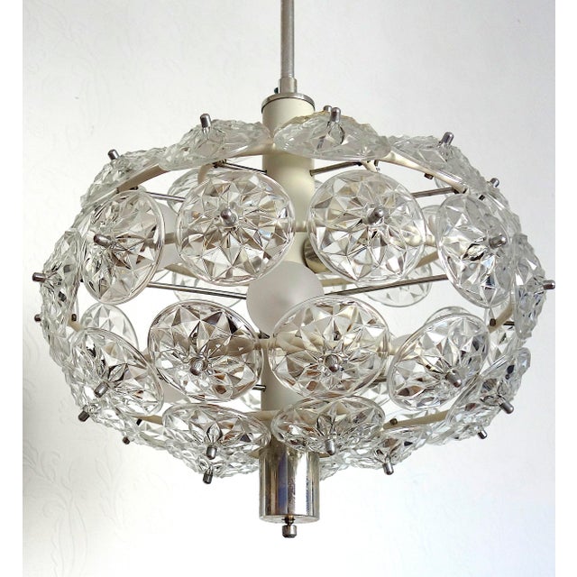 Metal Vintage Sputnik Dandelion Chandelier from Veb Deutsche Werkstätten Hellerau, 1960s For Sale - Image 7 of 12