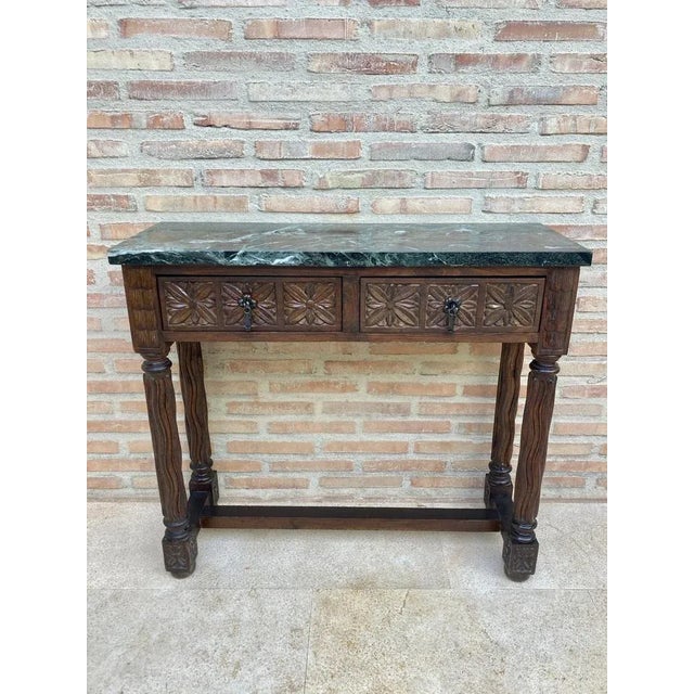 Early 20th Century Spanish Carved Walnut Console Table For Sale - Image 14 of 14