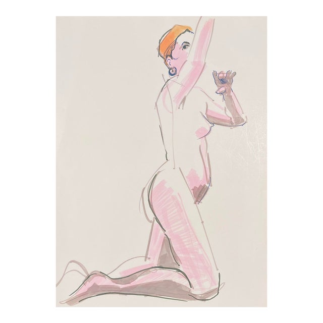 John Reilly Reaching and Kneeling Female Nude For Sale