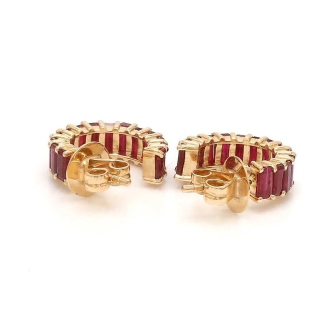 3.33 ct Natural ruby earring in 14k gold For Sale - Image 4 of 18