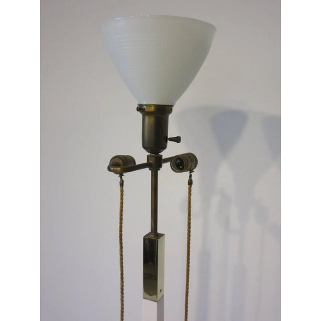 Tommi Parzinger Marble and Painted Wood Floor Lamp For Sale - Image 9 of 11