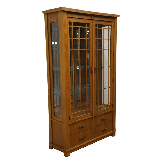Contemporary Rare Robert Sonneman for Stanley Furniture Urban Primitive Collection Mission Style 45" Curio Display Cabinet 178-11-11 For Sale - Image 3 of 12