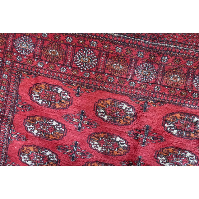 1960s, Handmade Vintage Turkmen Ersari Rug 4.2' X 4.6' For Sale - Image 13 of 16