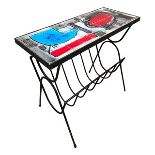 Vintage Magazine Rack Tile Side Table from Belarti, 1960s For Sale