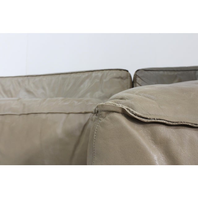 Vintage Modular Green Leather Sofa by Verzelloni, Italy, 1990s, Set of 2 For Sale - Image 12 of 15