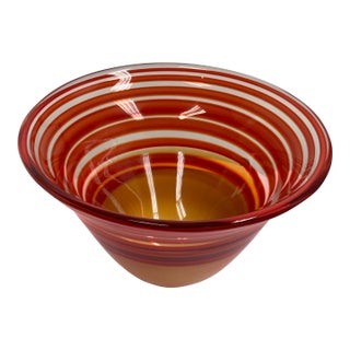 Waterford Evolution Collection Striped Art Glass Bowl For Sale
