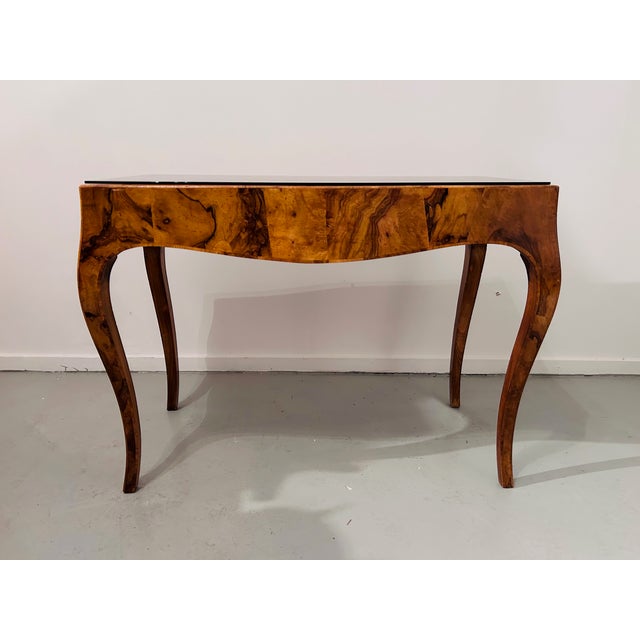 Italian 1950s Italian Olive Wood Bombay Petit Desk For Sale - Image 3 of 11