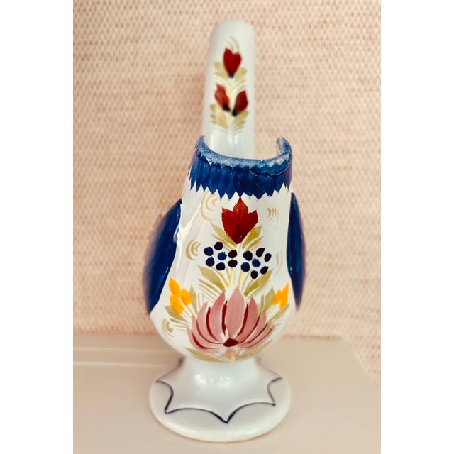 1960s Henriot Quimper Hand Painted Duck-Vase/Planter/Decorative Accent For Sale - Image 5 of 9