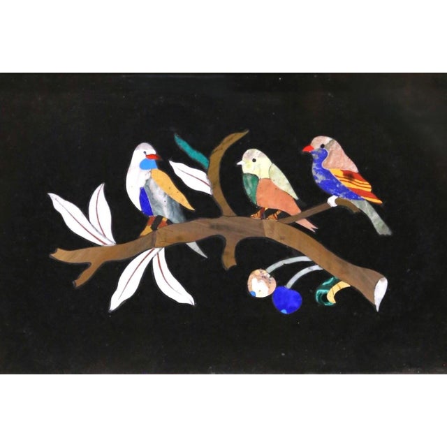 Mid-Century Italian Pietra Dura Bird Wall Plaques in Silvered Frames, Set of 4 For Sale - Image 13 of 18