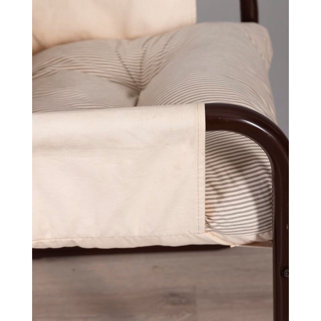 Brown Vintage Scandinavian Metal and Fabric Armchair, 1970s For Sale - Image 8 of 10