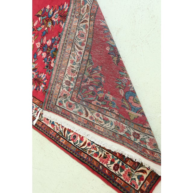 Textile High 100% Wool Pile Hamedan Approx. 4 X 11 Rug For Sale - Image 7 of 9