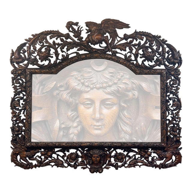 Monumental 18th Century Hand Carved Wooden Frame For Sale