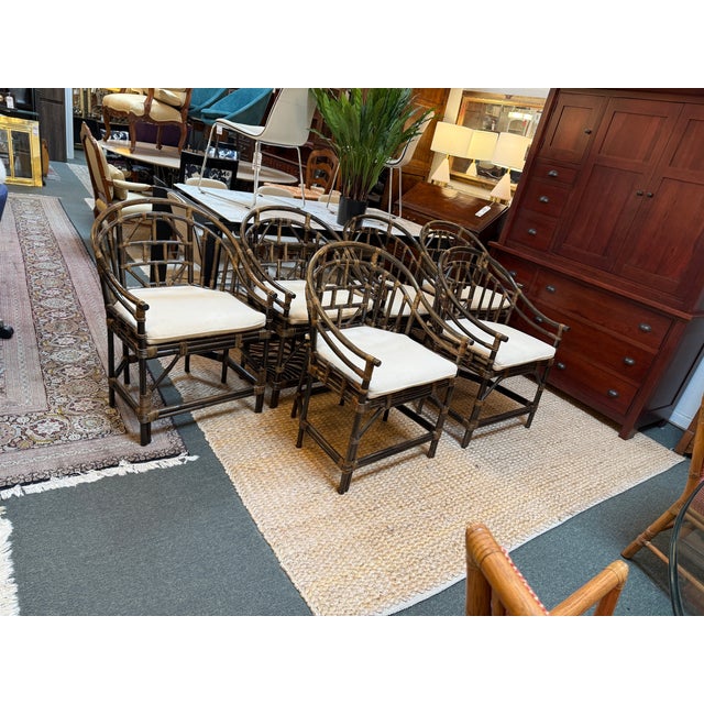 Brighton Pavilion Bamboo Dining Chairs, Vintage Set of Eight For Sale - Image 10 of 17