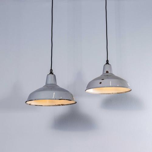 1950s Industrial Grey Enamelled Pendant Lamp from Benjamin, 1950s For Sale - Image 5 of 10