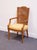 Henredon Henredon Furniture Walnut Italian Mediterranean Cane Back Dining Arm Chair For Sale - Image 4 of 10