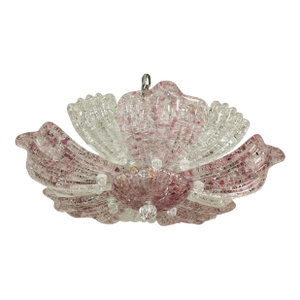Vintage Murano Glass Ceiling Lamp Pink