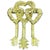 Cartier Key to My Heart 18 Karat Yellow Gold Three Heart Textured Key Pin Brooch For Sale - Image 15 of 18
