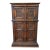 Early 20th Century Hand-Carved Gothic Revival Two-Tiered Cabinet With Iron Hardware For Sale