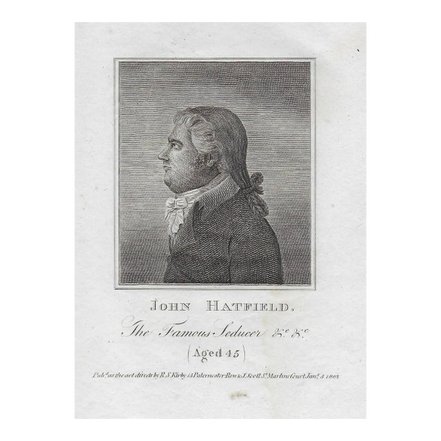 1803 the Great Seducer John Hatfield Engraving For Sale