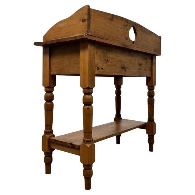 Brown Antique English Pine Washstand, 1900s For Sale - Image 8 of 12