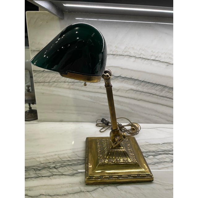 Metal Antique Original Emeralite Green Banker/Piano/Library/Desk Lamp #8734 For Sale - Image 7 of 12