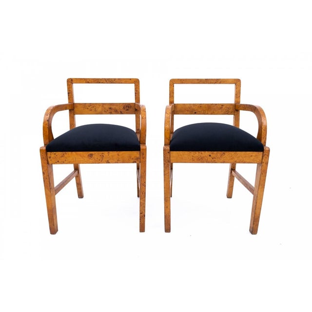 Art Deco Armchairs, Poland, 1940s, Set of 2 For Sale - Image 4 of 11