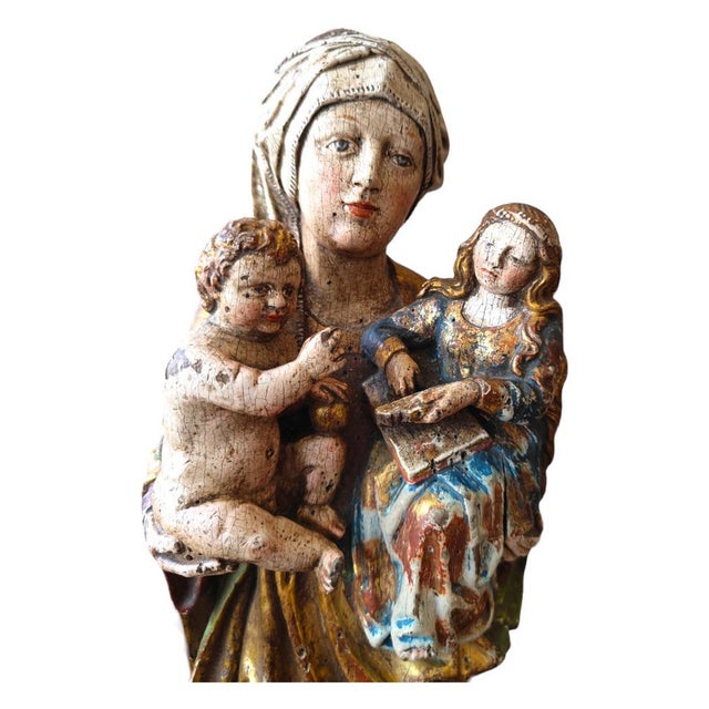 Gothic Virgin, 1450, Wood Sculpture For Sale - Image 8 of 16