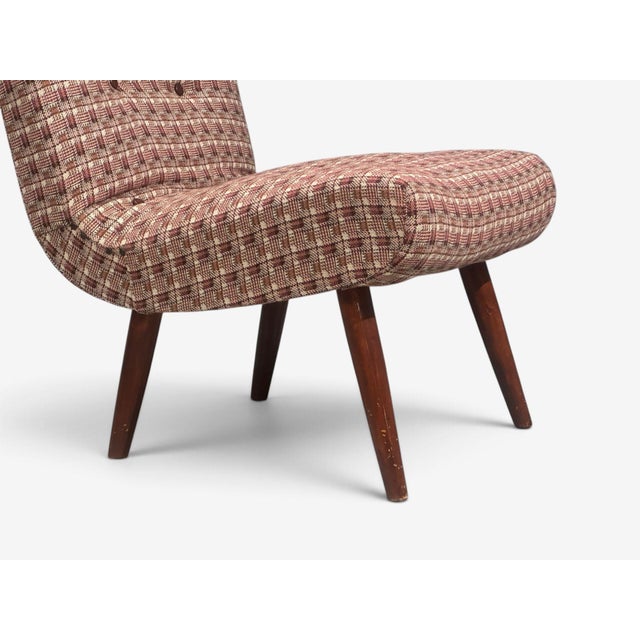 Swedish Modern, Slipper Chairs, Birch, Fabric, Sweden, 1940s For Sale - Image 9 of 11