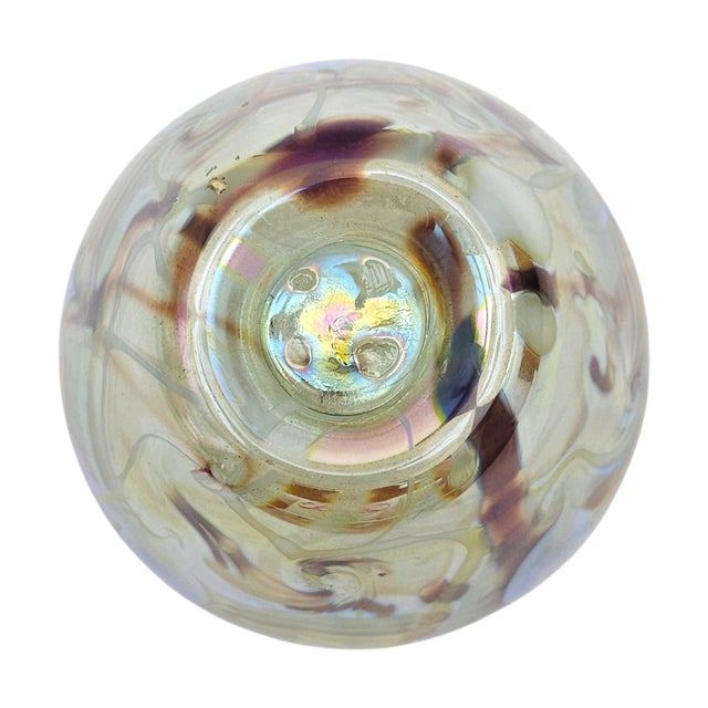 Don Richardson Carlson Art Glass Iridescent Hearts & Vines Vase 5.75" For Sale - Image 11 of 11