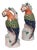 Mid 20th century Chinoiserie Hand Painted Parrots in the Style of Herend - A Pair For Sale