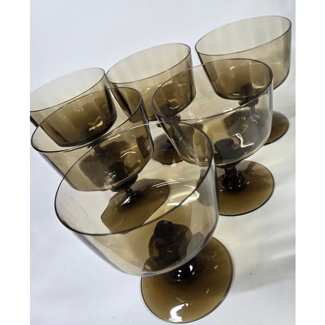 Vintage Boho Chic Nutmeg Champagne Coupes - Set of Six For Sale - Image 10 of 12
