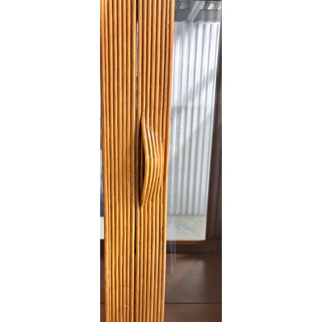 Gabriella Crespi Designed Cabinet. Beautiful Vintage Pencil Reed China / Display Cabinet, Expertly Refurbished. For Sale In West Palm - Image 6 of 8