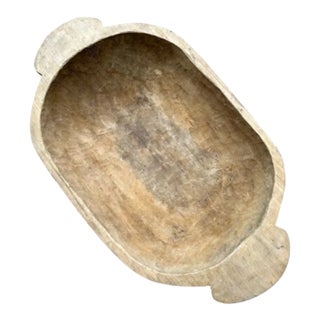 1920s Large European Wood Dough Bowl For Sale