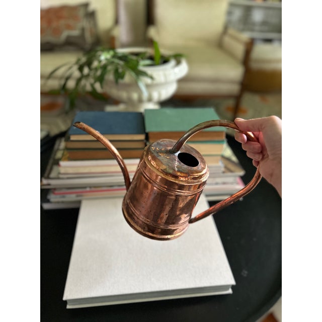 Vintage Copper Watering Can With Long Spout and Aged Patina For Sale - Image 9 of 12