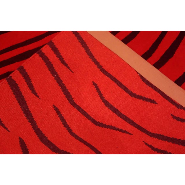 Early 21st Century Red and Black Modern Tiger Rug For Sale - Image 5 of 9