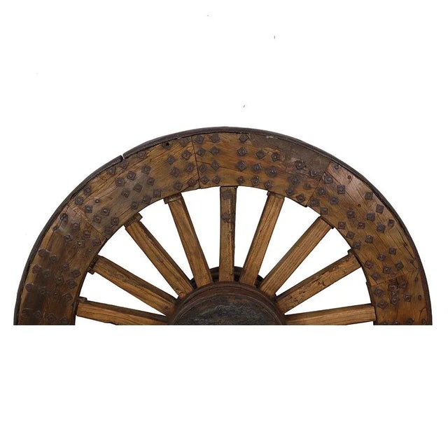 Brown Early 19th Century Antique Chinese Large Country Wagon Wheel For Sale - Image 8 of 12