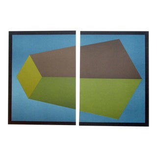 Sol LeWitt Original Noise Art Revue Framed 2 Piece Lithographs, Maeght, Paris, 1987 For Sale