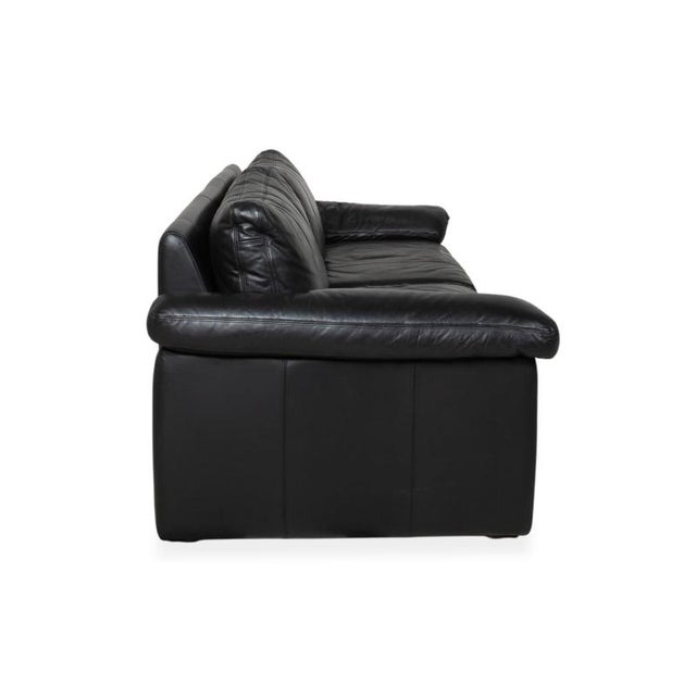Black Black Leather Conseta Four-Seater Sofa from Cor For Sale - Image 8 of 11