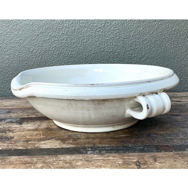 Ceramic Vintage Glazed Ceramic Large Bowl For Sale - Image 7 of 12