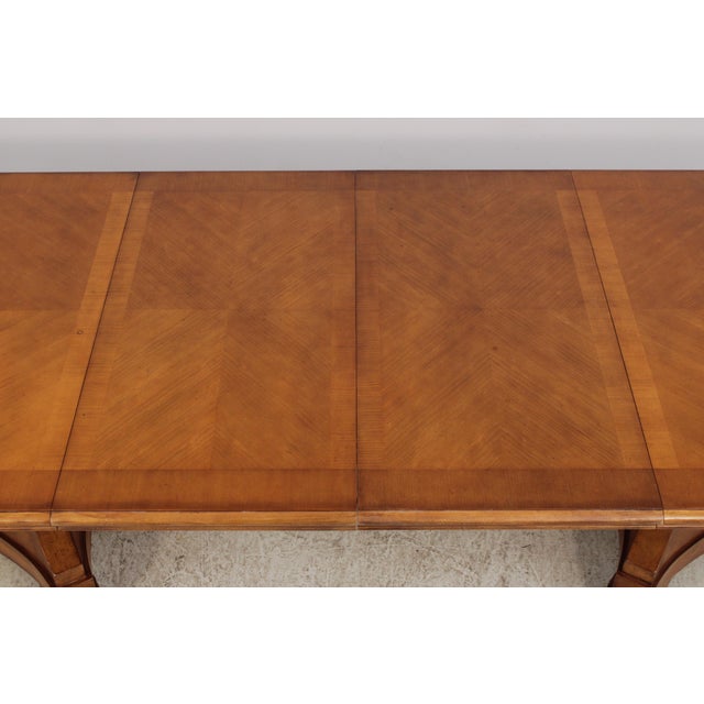 Satinwood Finish Pedestal Dining Room Table W. Paw Feet For Sale - Image 13 of 18