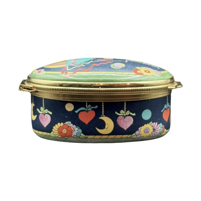 1980s Gucci Halcyon Days Hot Air Balloon Enamel Trinket Box For Sale - Image 9 of 11