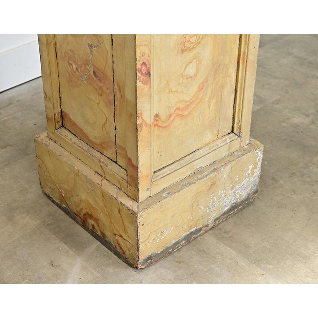 French 19th Century Faux Marble Painted Pedestal For Sale In Baton Rouge - Image 6 of 15